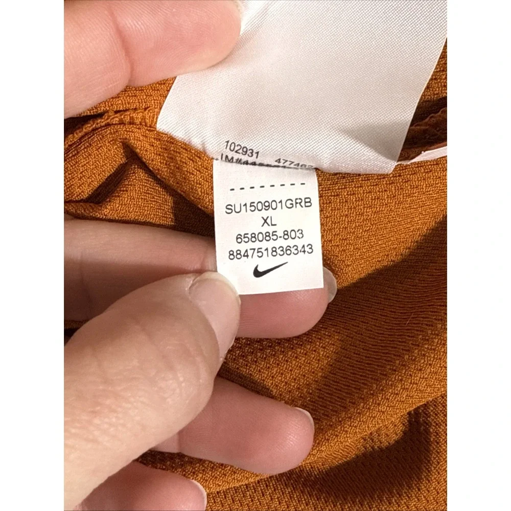 Nike Texas‎ Longhorns Polo Mens Extra Large Rust Orange Bull Stretch Performance